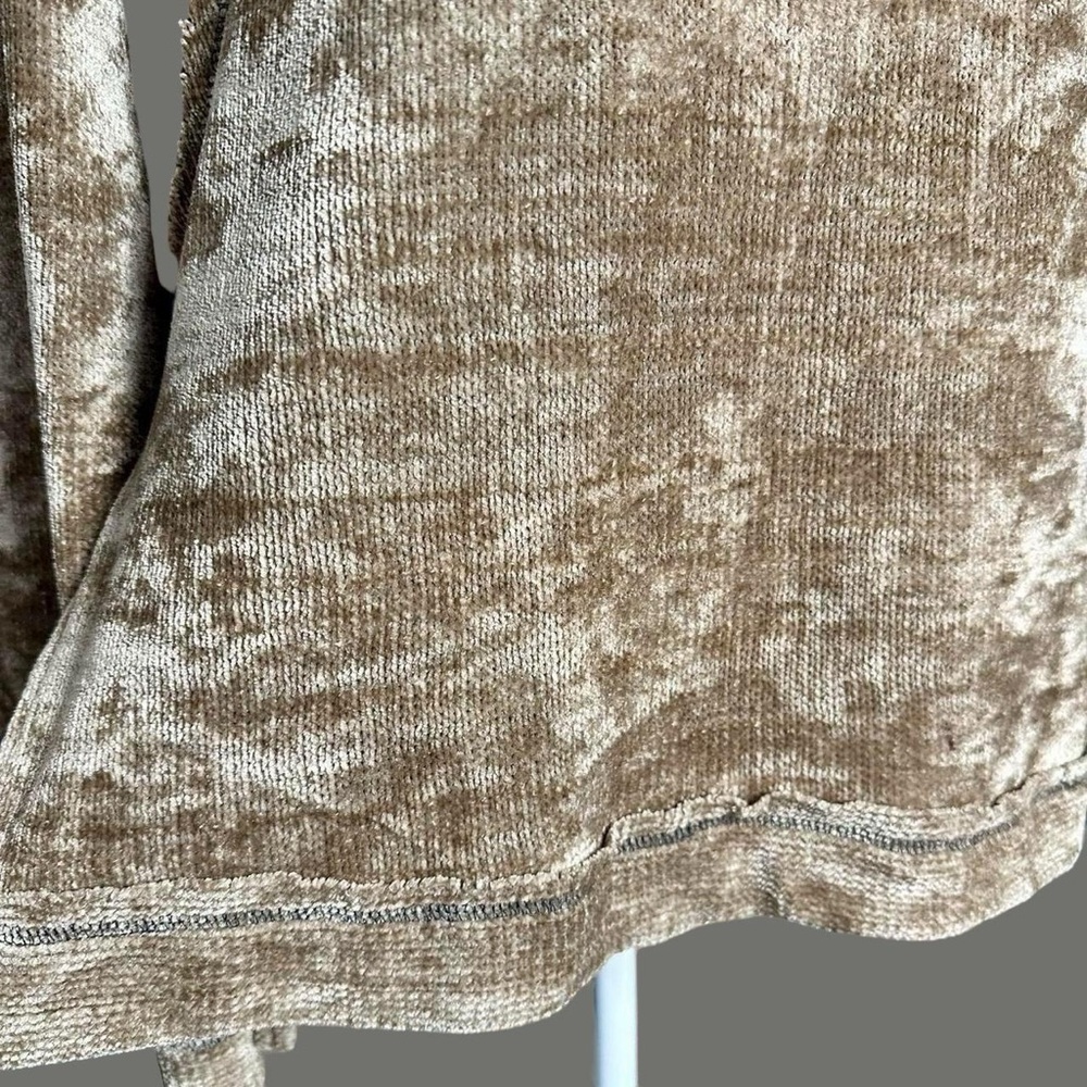 Mystree patchwork textured knit cowl neck bell sleeve soft chenille sweater S - Picture 6 of 10